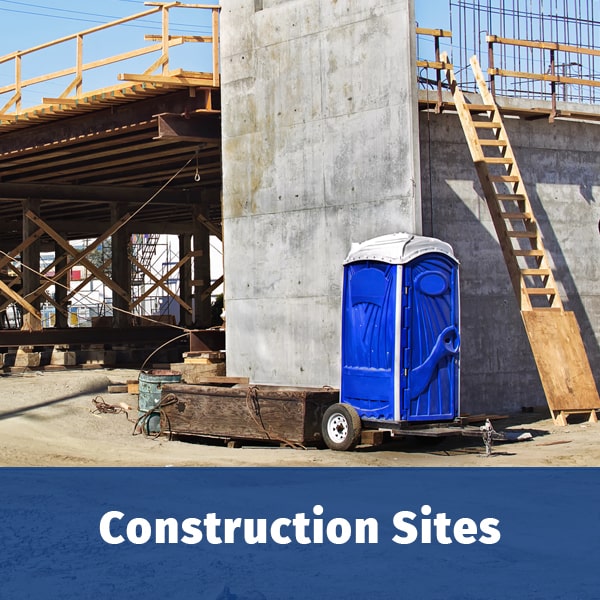 portable toilets at a construction site in Suwanee GA